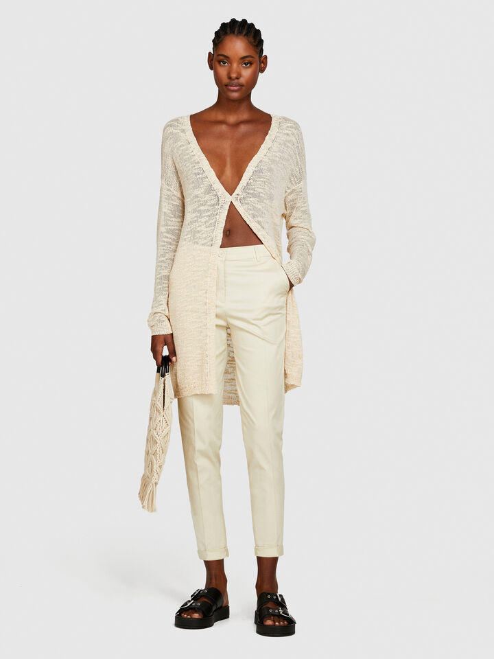 Cigarette trousers - women's skinny fit trousers - Creamy White | Sisley image number 1